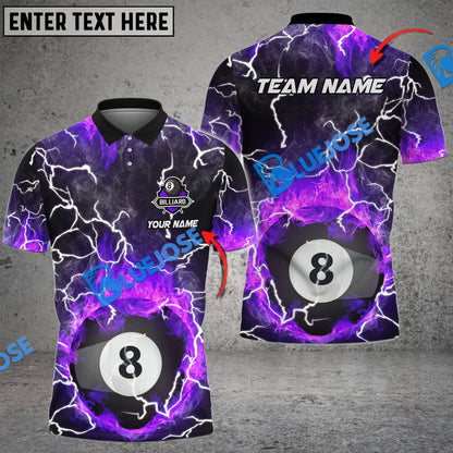Frenzidea Billiards Ball 8 Fire Rays Of Light Texture Personalized Name, Team Name Unisex Shirt ( 6 Colors )