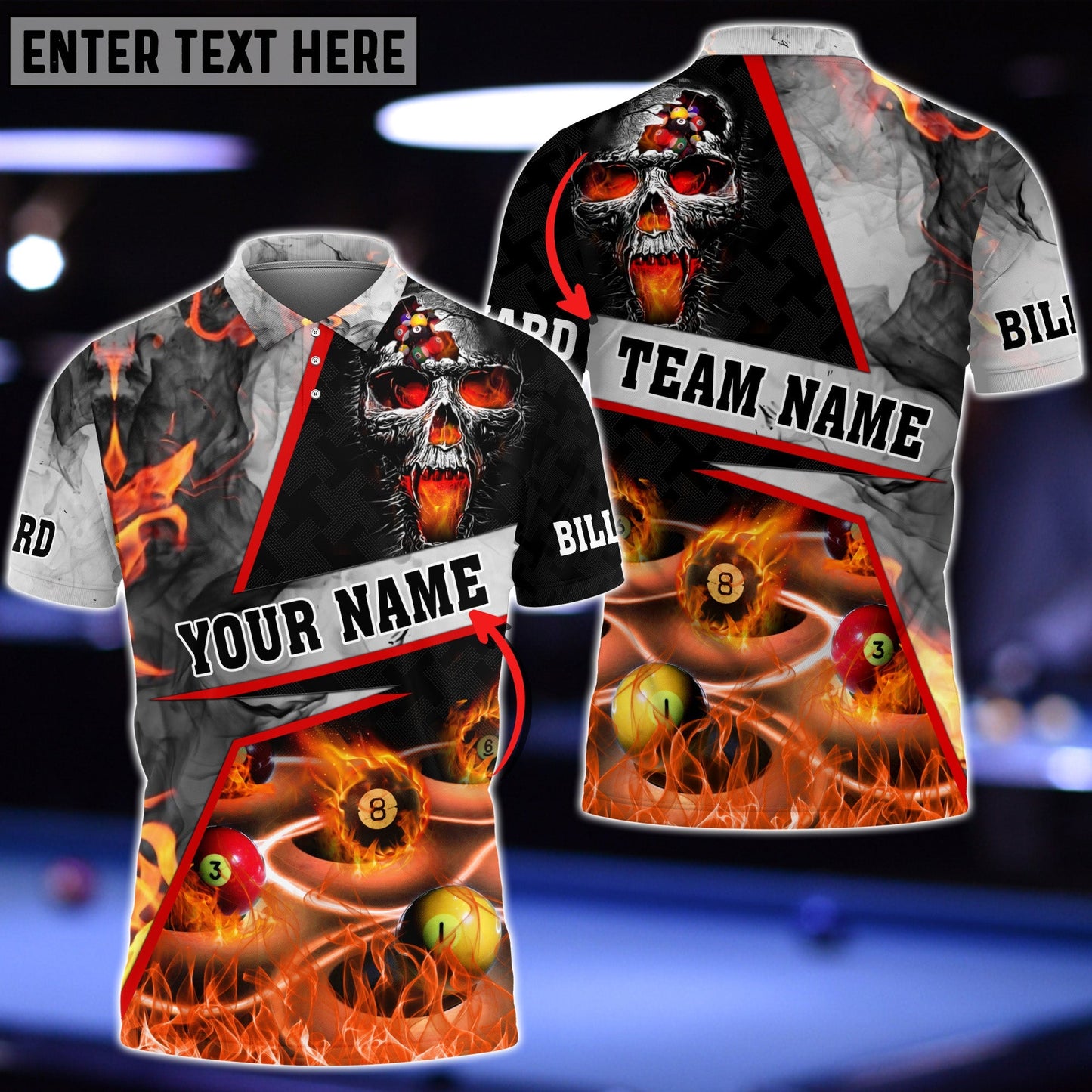 Frenzidea Billiards Strategist Personalized Name 3D Shirt