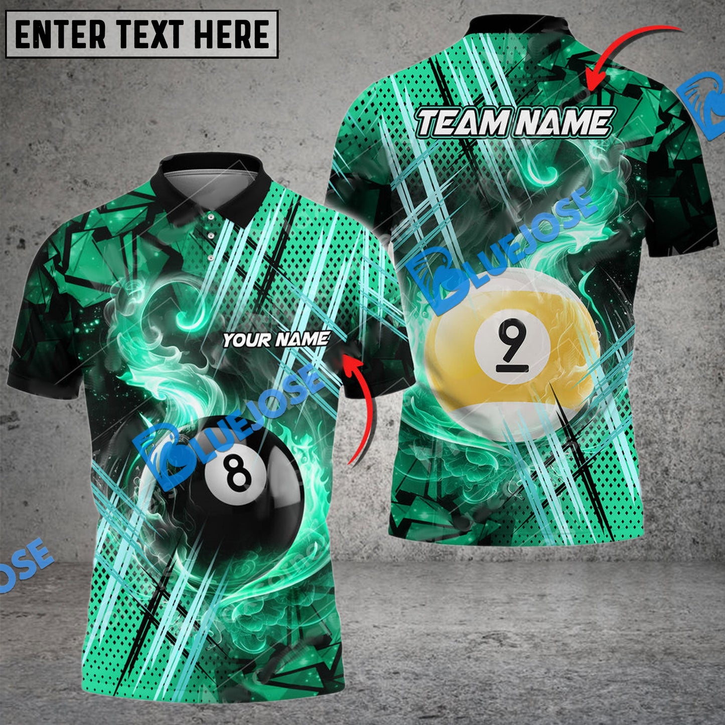 Frenzidea Billiards Ball Colorful Twinkle Premium Personalized Name, Team Name Unisex Shirt ( 6 Colors )