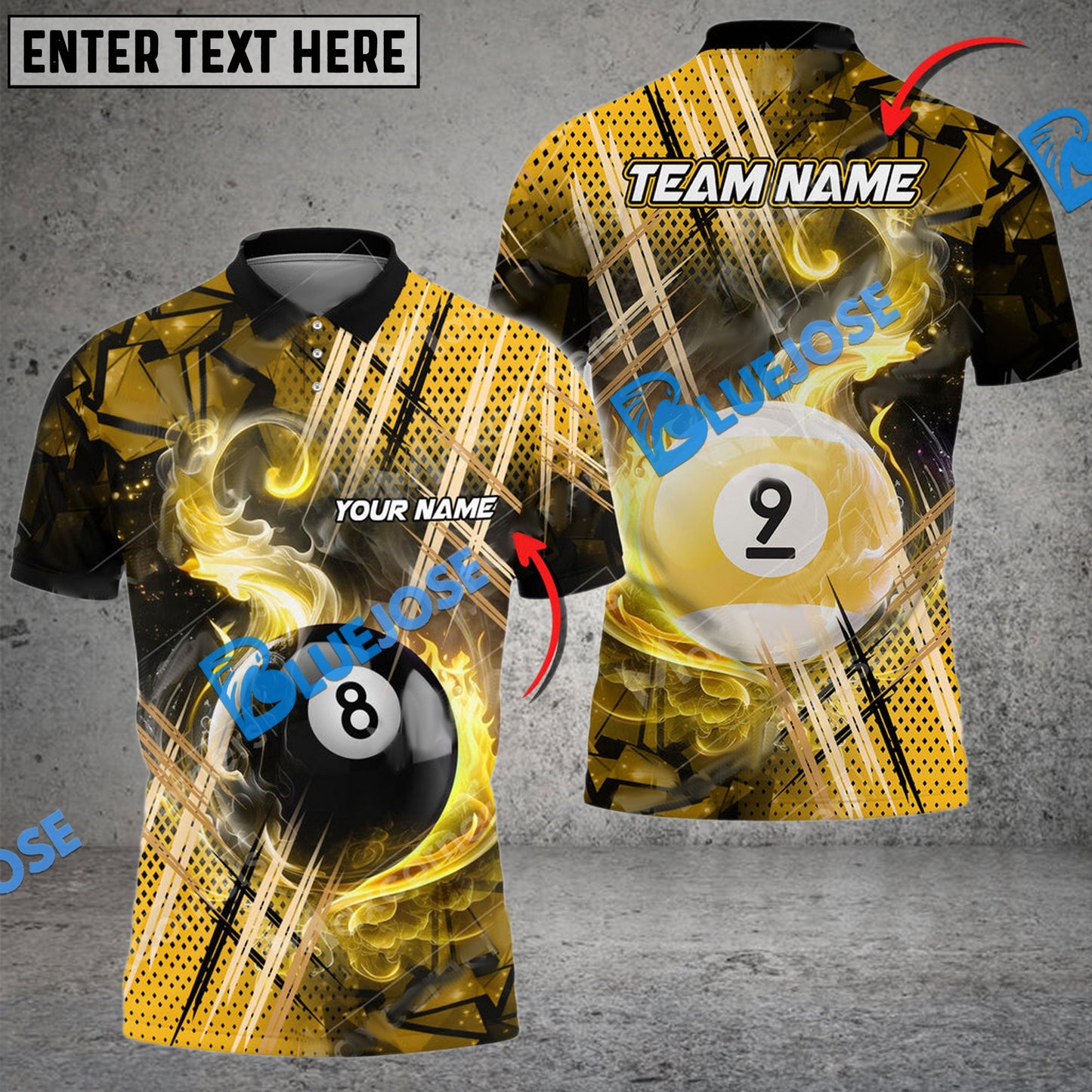 Frenzidea Billiards Ball Colorful Twinkle Premium Personalized Name, Team Name Unisex Shirt ( 6 Colors )