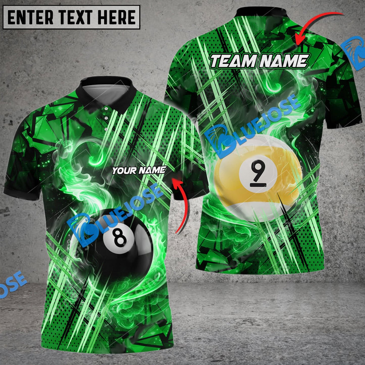 Frenzidea Billiards Ball Colorful Twinkle Premium Personalized Name, Team Name Unisex Shirt ( 6 Colors )