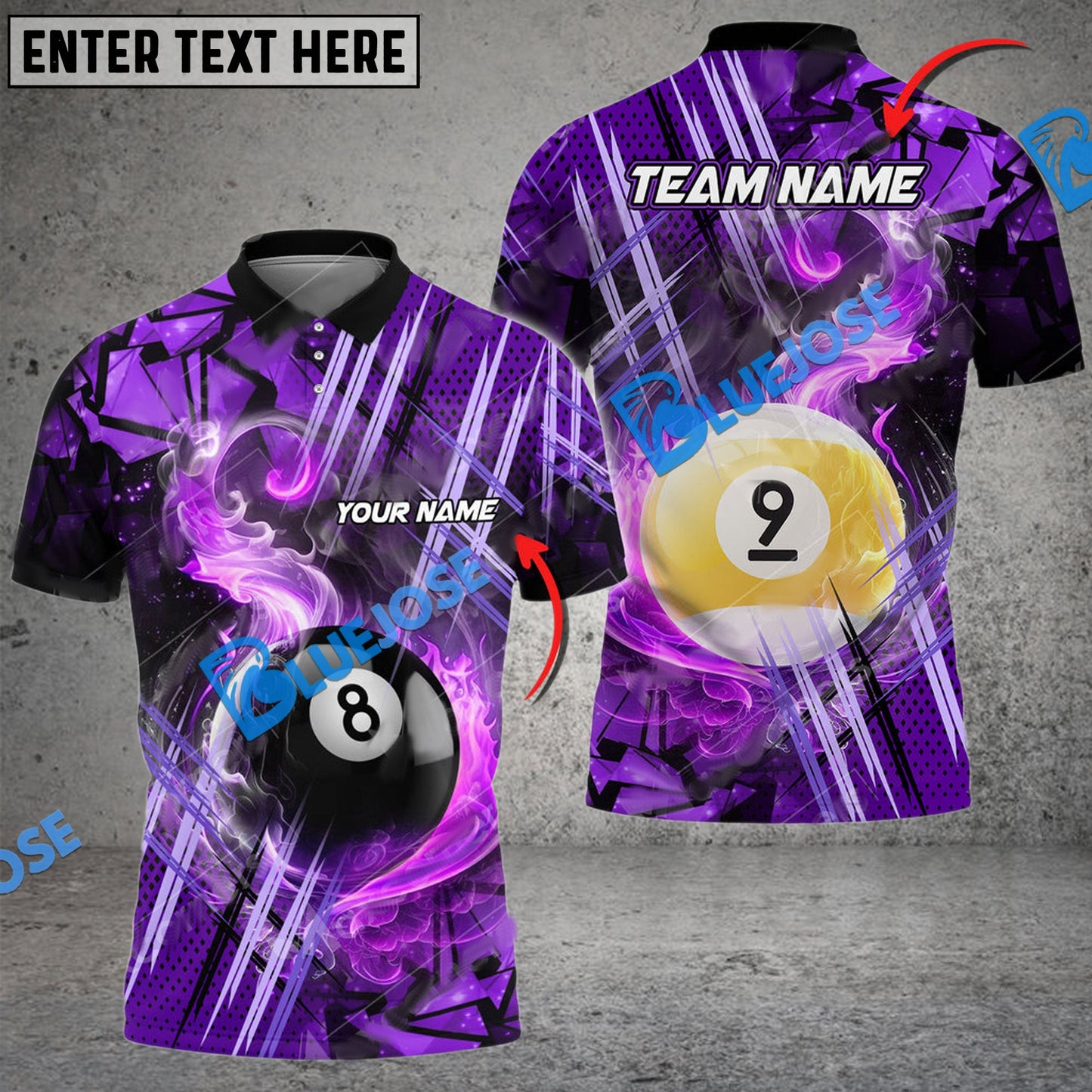 Frenzidea Billiards Ball Colorful Twinkle Premium Personalized Name, Team Name Unisex Shirt ( 6 Colors )