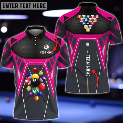 Frenzidea Billiards Strategy Masters Personalized Name & Team Name Polo Shirt (6 Colors)