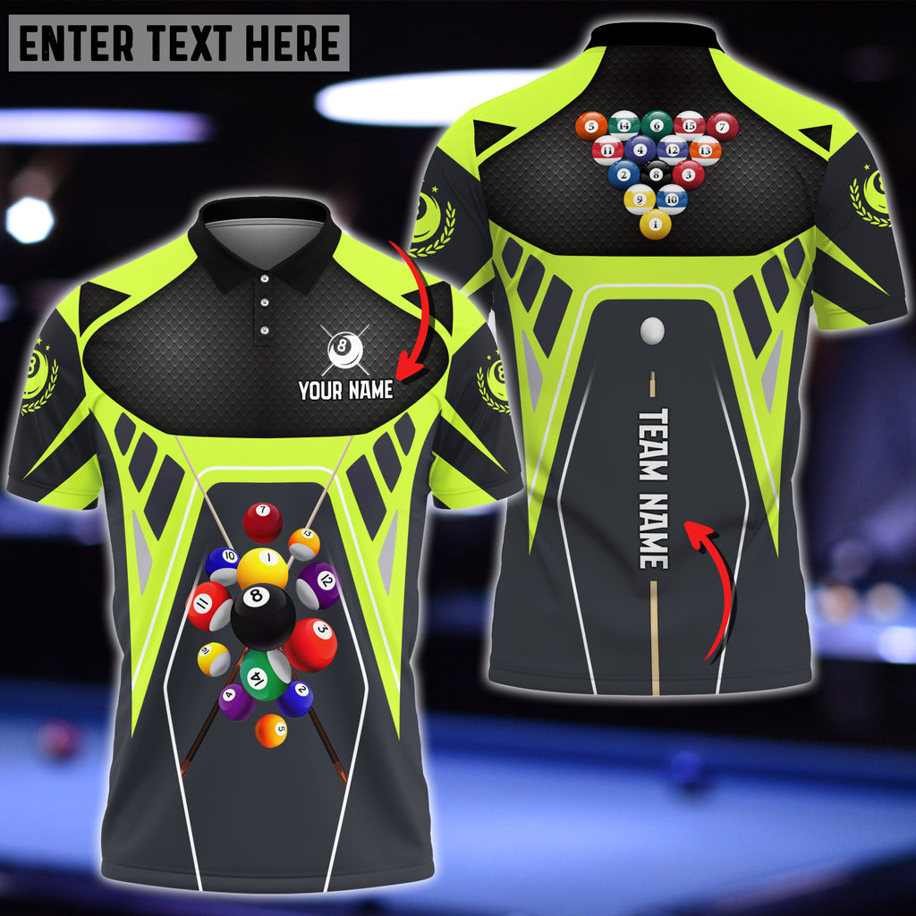 Frenzidea Billiards Strategy Masters Personalized Name & Team Name Polo Shirt (6 Colors)