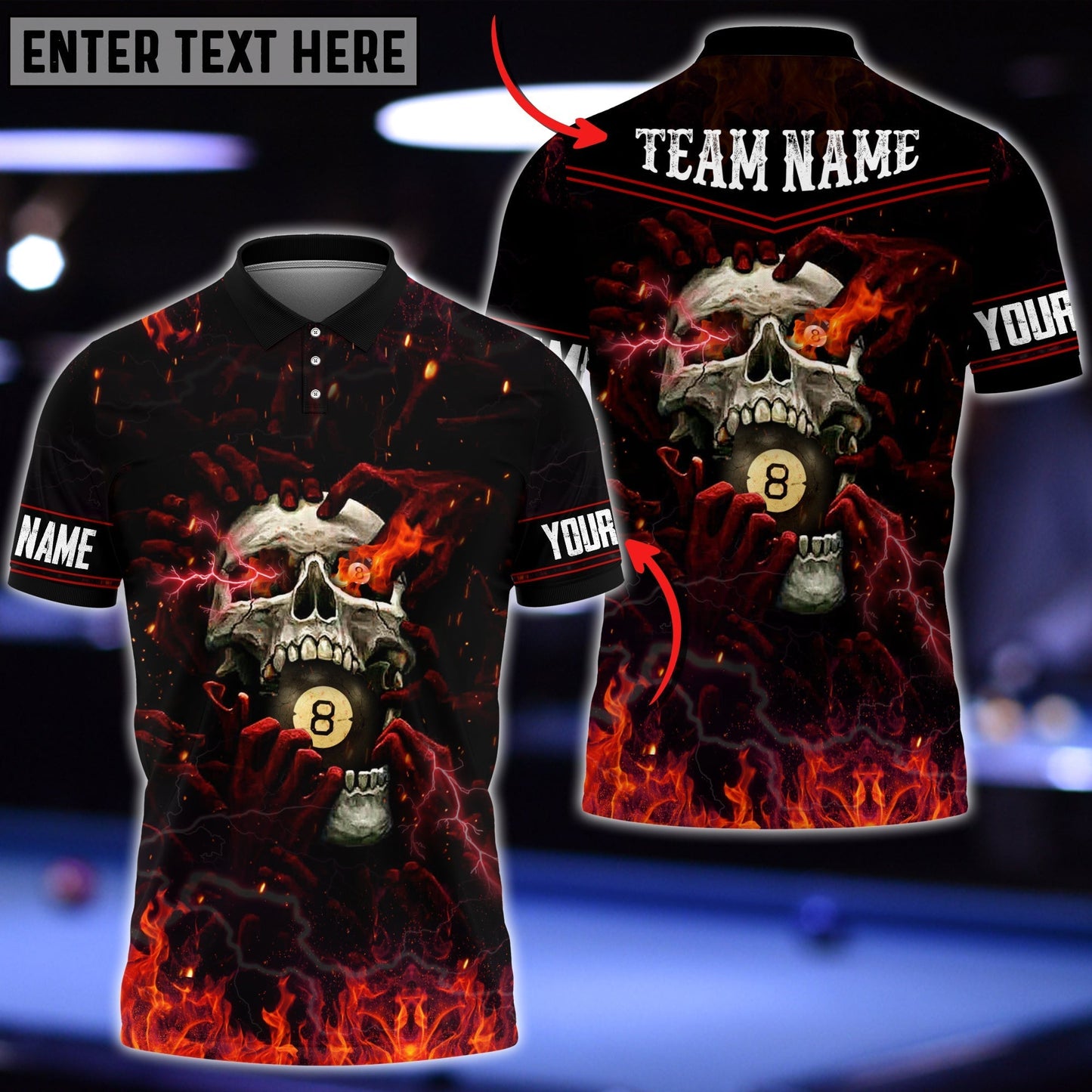 Frenzidea Billiards Whiz Personalized Name 3D Shirt