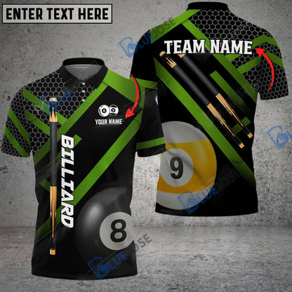 Frenzidea Billiards Metalic Style Personalized Name, Team Name Unisex Shirt ( 6 Colors )