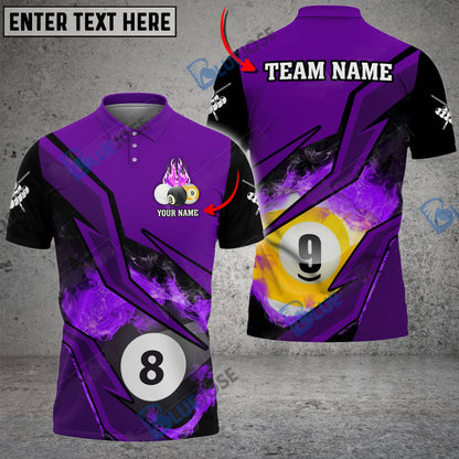 Frenzidea Billiards Ball 8 And 9 Inner Flame Personalized Name, Team Name Unisex Shirt ( 6 Colors )