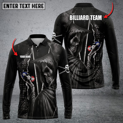 Frenzidea Billiards Skull Conqueror Personalized Name 3D Shirt