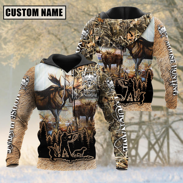 frenzidea Custom Name Moose Hunting Camo Style Shirt 3D Shirt
