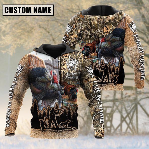 frenzidea Custom Name Turkey Hunting Camo Style Shirt 3D Shirt