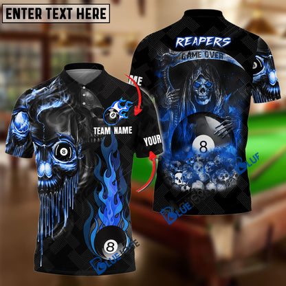 Frenzidea Billiards Ball 8 Reapers Game Over Personalized Name, Team Name Unisex Shirt ( 6 Colors )
