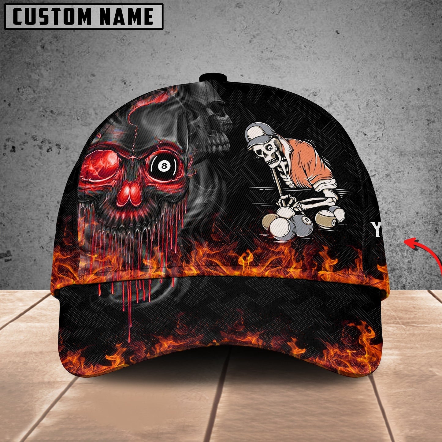 Frenzidea Billiards King Personalized Name 3D Cap