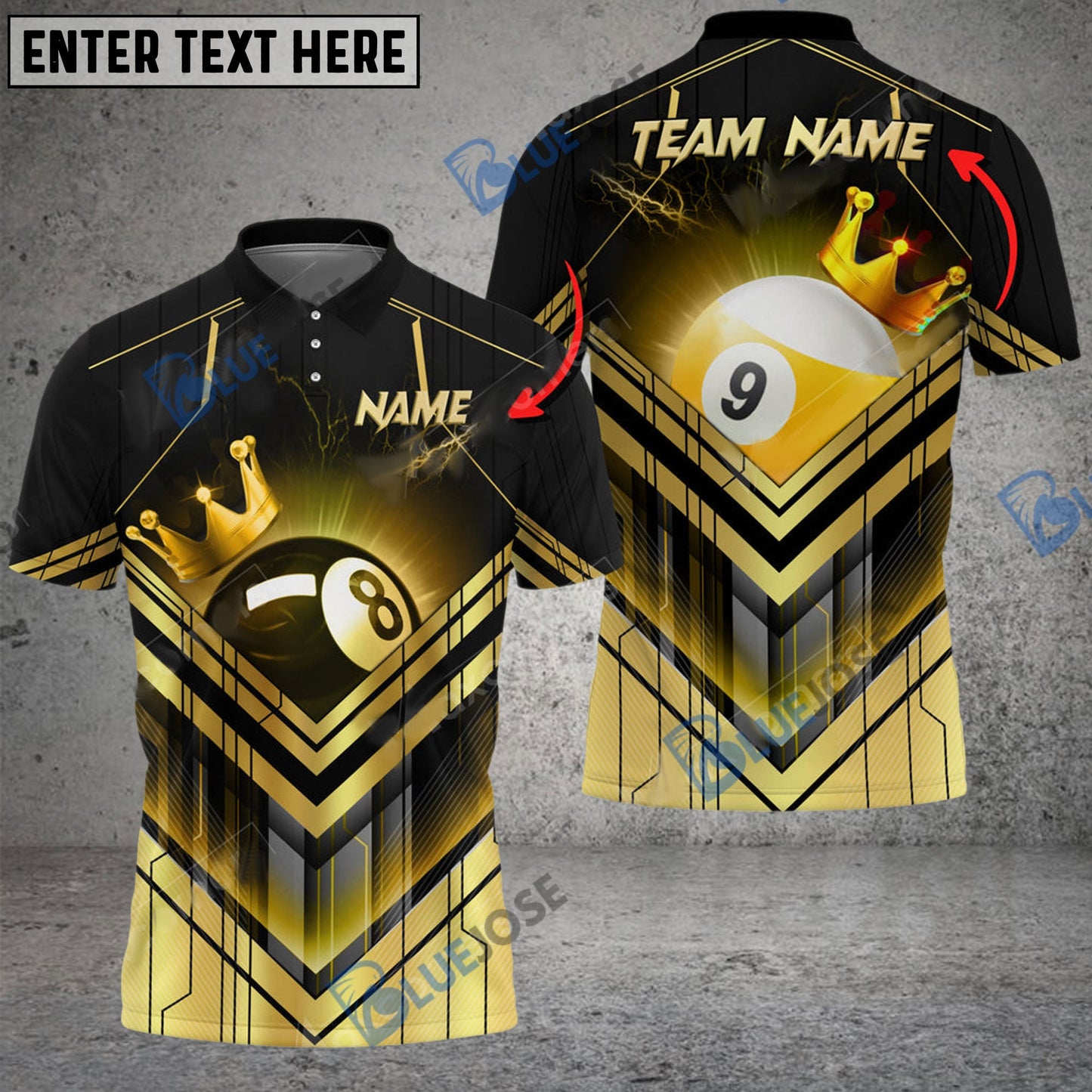 Frenzidea Billiards Ball 8 And 9 CyberPunk Personalized Name, Team Name Unisex Shirt ( 6 Colors )