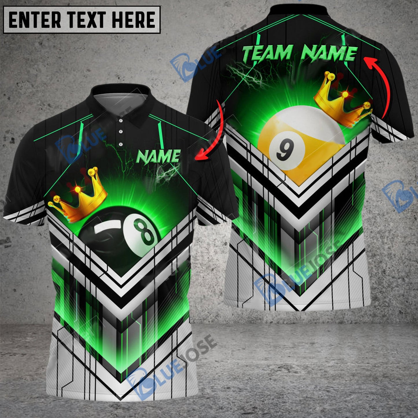 Frenzidea Billiards Ball 8 And 9 CyberPunk Personalized Name, Team Name Unisex Shirt ( 6 Colors )