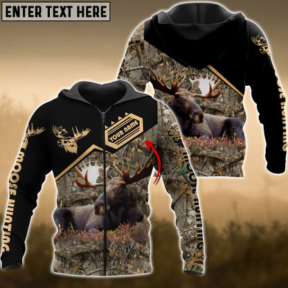 frenzidea Personalized Name Moose Hunting 3 All Over Printed Unisex Shirt