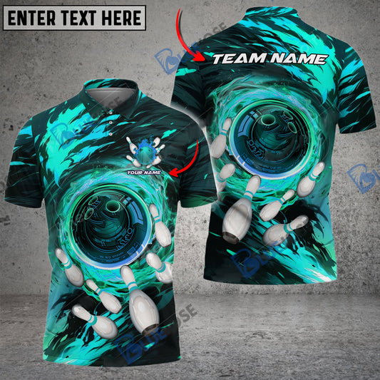 Frenzideas Bowling And Pins Maximum Motivation Customized Name 3D Shirt ( 5 Colors)