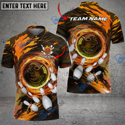 Frenzideas Bowling And Pins Maximum Motivation Customized Name 3D Shirt ( 5 Colors)