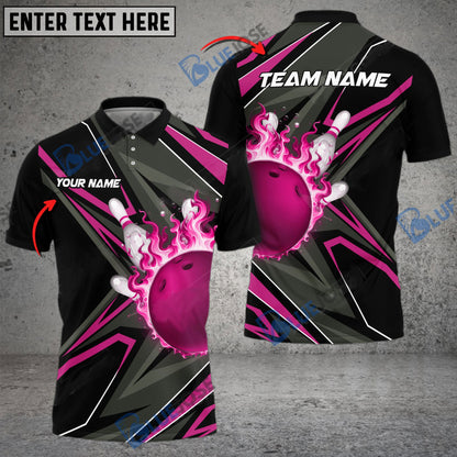 Frenzidea Bowling And Pins Shockwave Customized Name 3D Shirt ( 6 Colors)