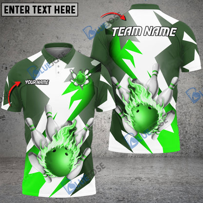 Frenzideas Bowling And Pins Absolute Strength Customized Name 3D Shirt ( 5 Colors)