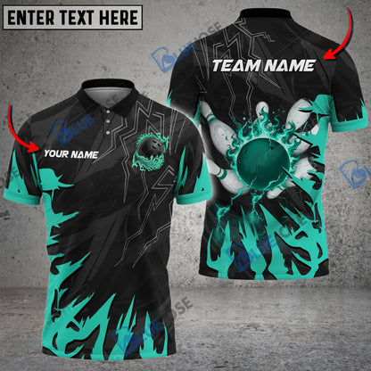 Frenzideas Bowling And Pins Break The Darkness Customized Name 3D Shirt ( 5 Colors)
