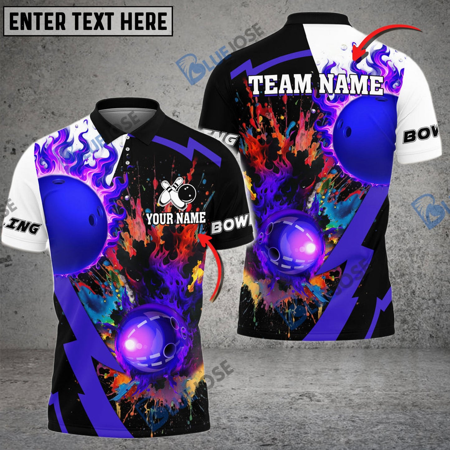 Frenzidea Bowling And Pins Crush Them All Customized Name 3D Shirt ( 6 Colors)