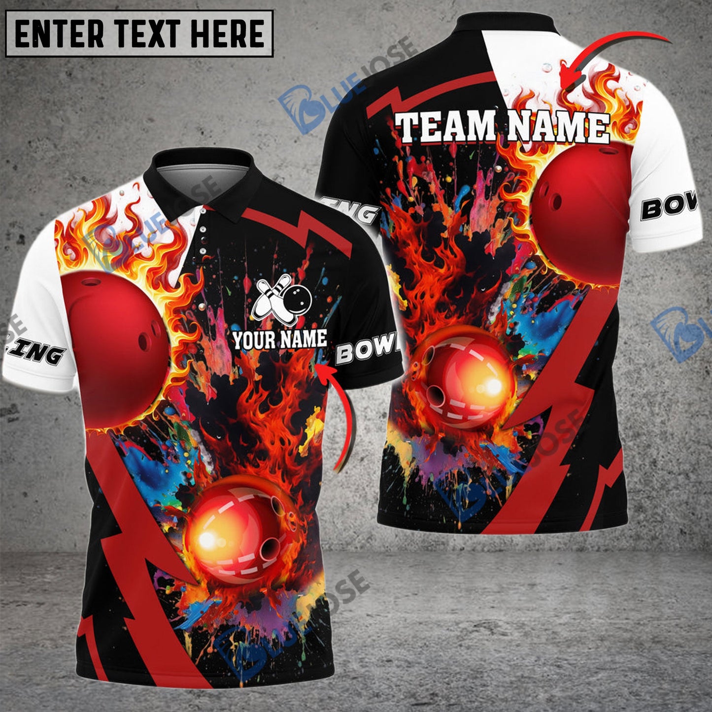 Frenzidea Bowling And Pins Crush Them All Customized Name 3D Shirt ( 6 Colors)