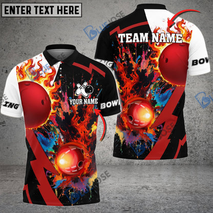 Frenzidea Bowling And Pins Crush Them All Customized Name 3D Shirt ( 6 Colors)