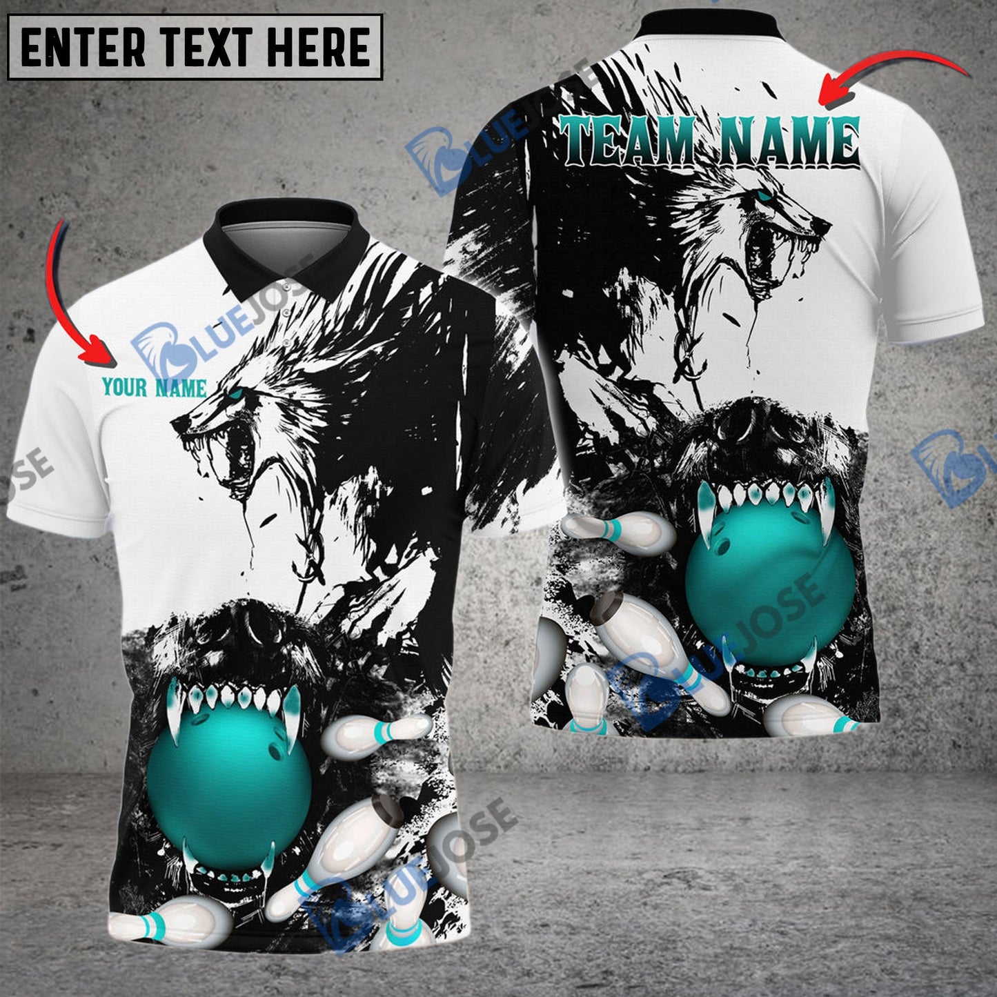 Frenzidea Bowling And Pins Bloodthirsty Old Wolf Customized Name 3D Shirt (4 Colors)