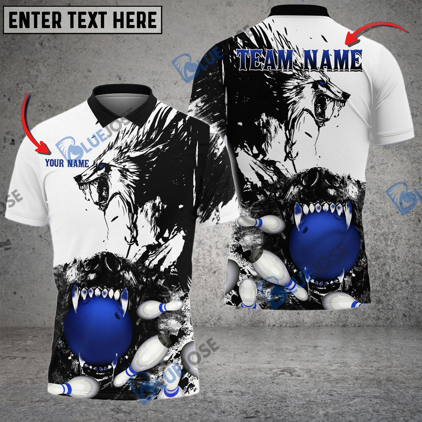 Frenzidea Bowling And Pins Bloodthirsty Old Wolf Customized Name 3D Shirt (4 Colors)