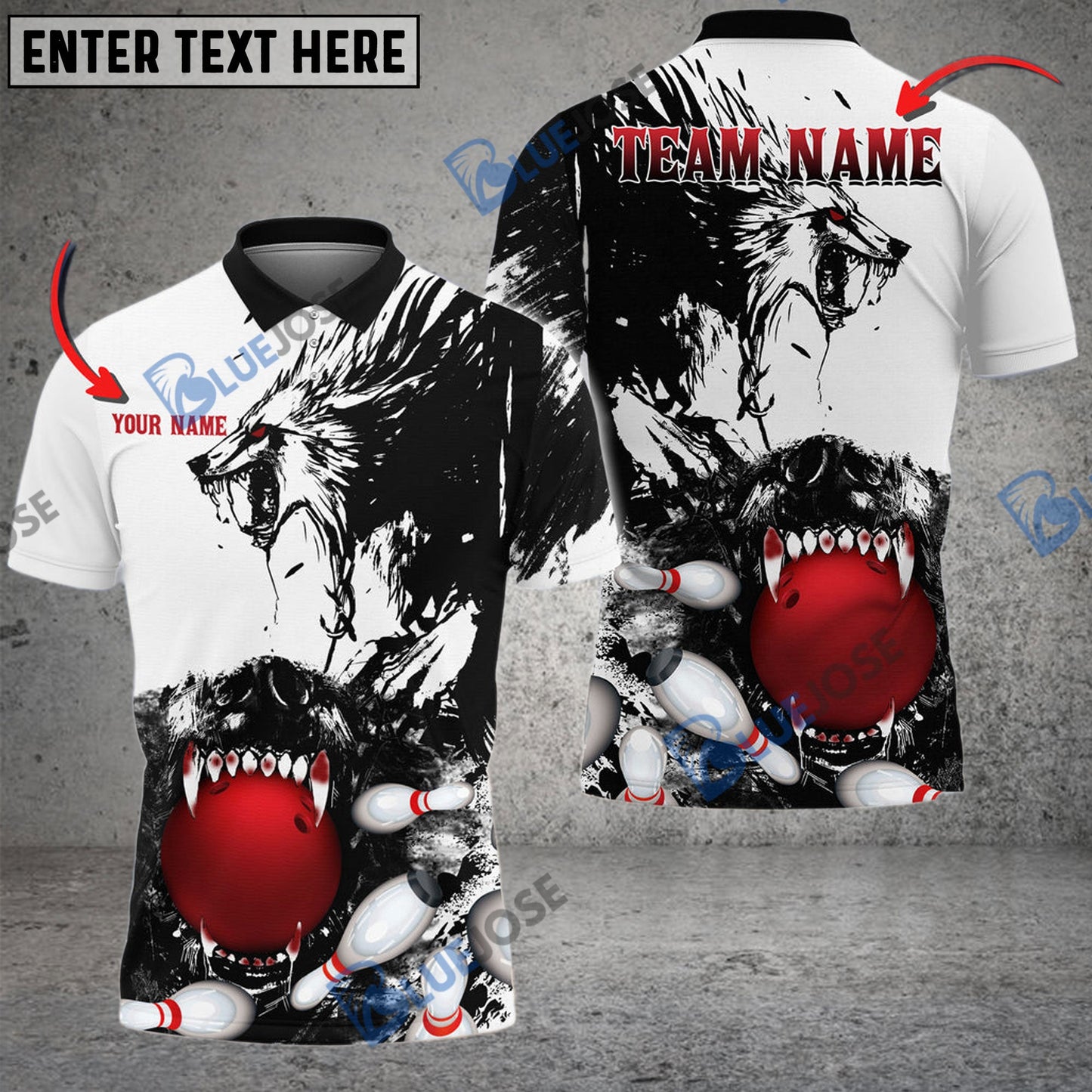Frenzidea Bowling And Pins Bloodthirsty Old Wolf Customized Name 3D Shirt (4 Colors)