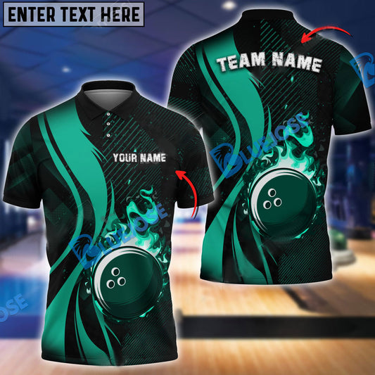 Frenzidea Bowling And Pins Dynamic Fire Customized Name 3D Shirt (4 Colors)