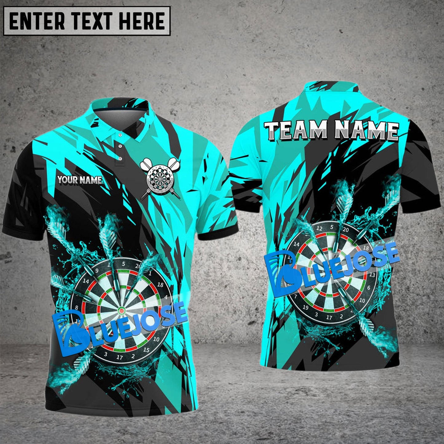 Frenzidea Darts Water & Fire Personalized Name, Team Name 3D Shirt ( 6 Colors)