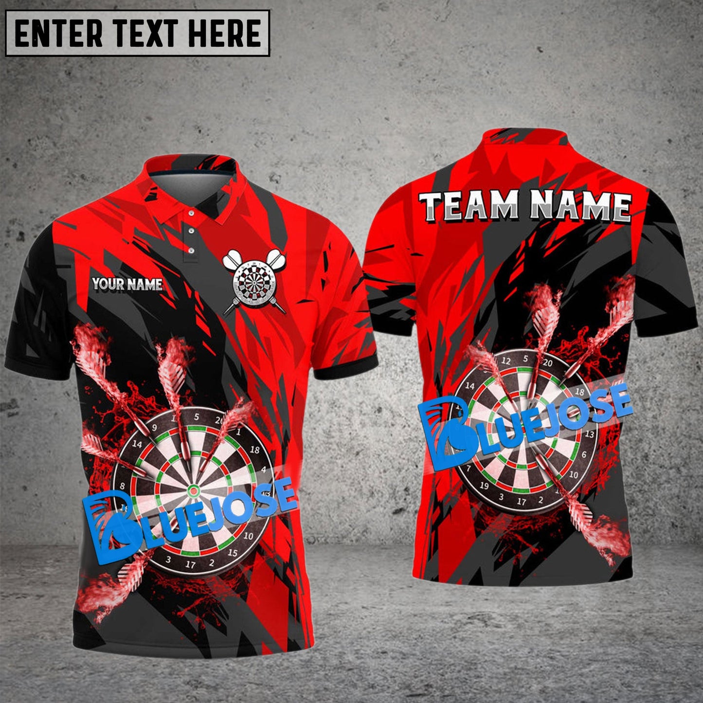 Frenzidea Darts Water & Fire Personalized Name, Team Name 3D Shirt ( 6 Colors)