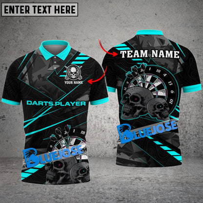Frenzidea Darts Cool Skull Personalized Name, Team Name 3D Shirt ( 5 Colors)