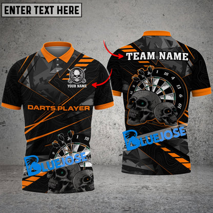 Frenzidea Darts Cool Skull Personalized Name, Team Name 3D Shirt ( 5 Colors)