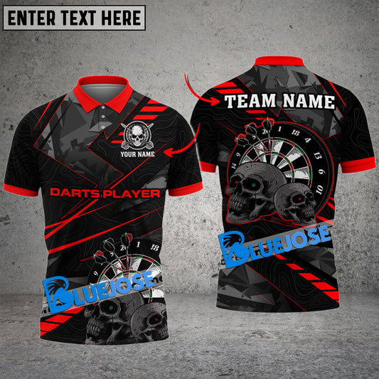 Frenzidea Darts Cool Skull Personalized Name, Team Name 3D Shirt ( 5 Colors)
