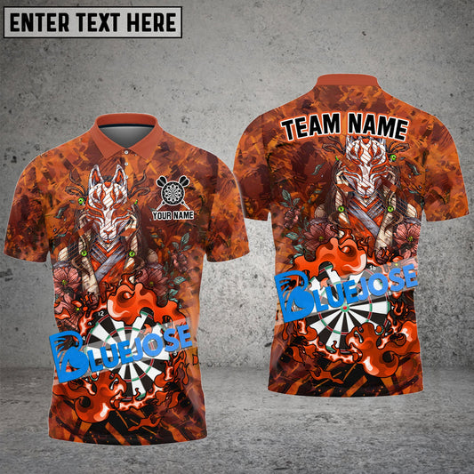 Frenzidea Darts Fox Mask Kitsune Personalized Name, Team Name 3D Shirt (4 Colors)