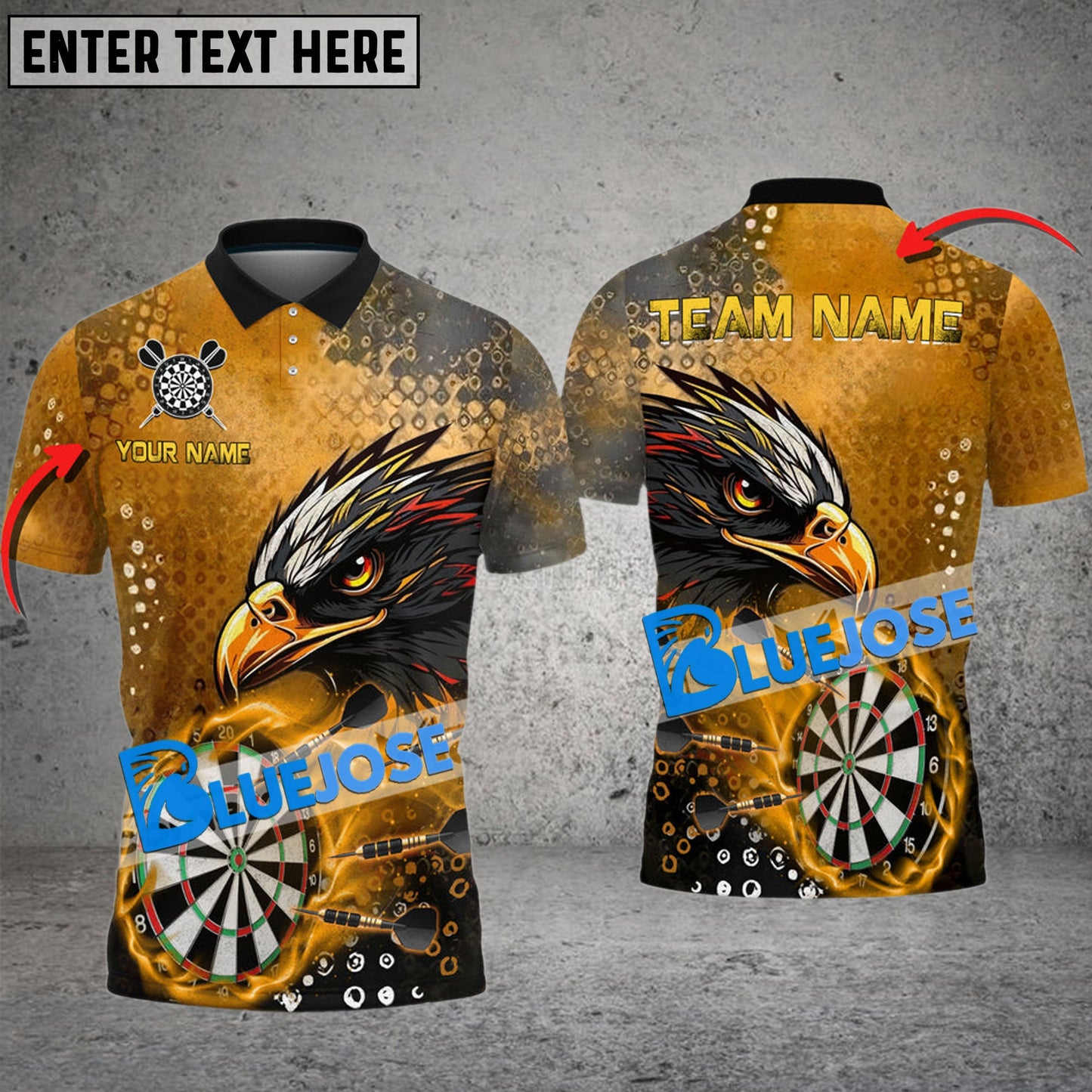 Frenzidea Darts Classic Eagle Personalized Name, Team Name 3D Shirt ( 5 Colors)