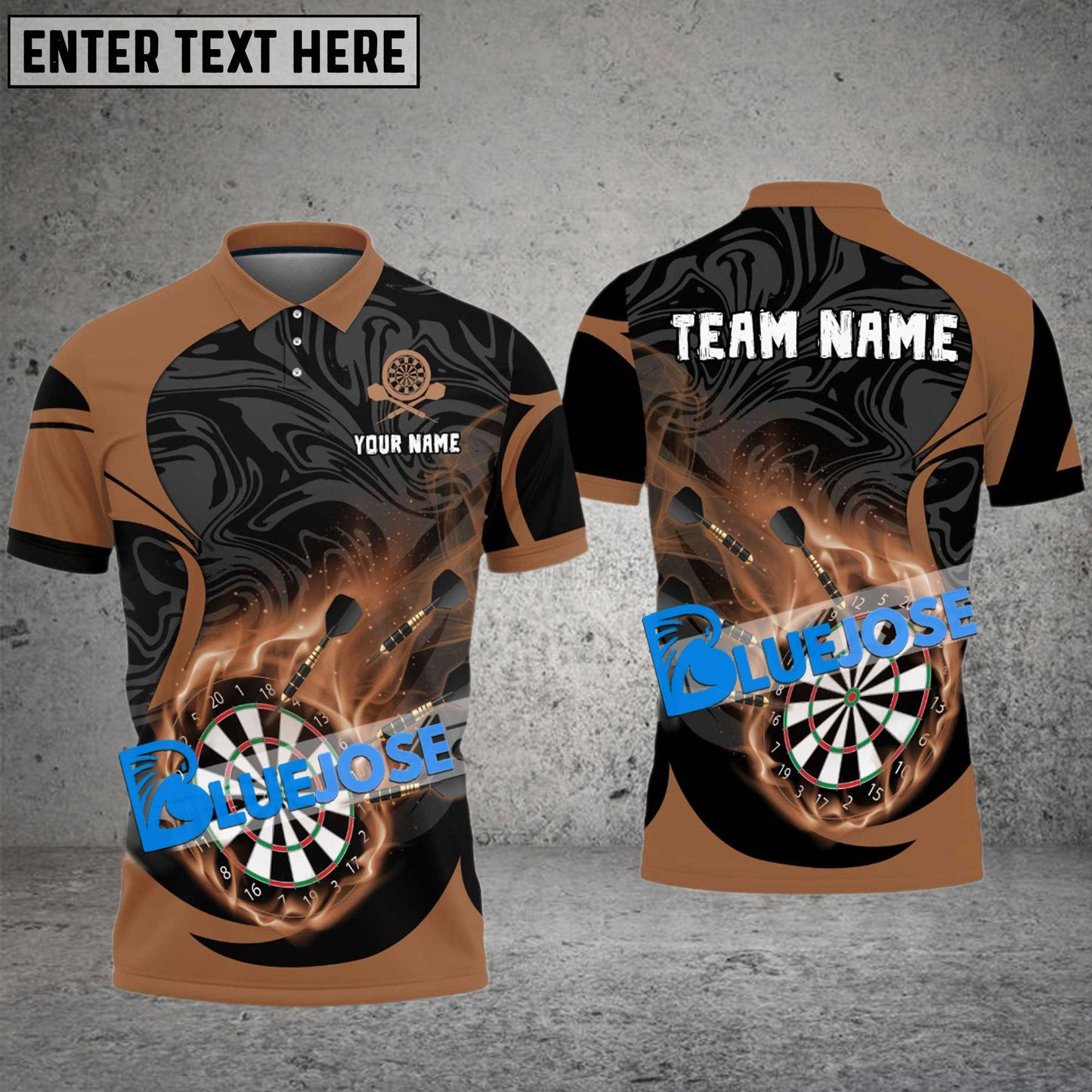 Frenzidea Darts Dark Fire Personalized Name, Team Name 3D Shirt ( 5 Colors)