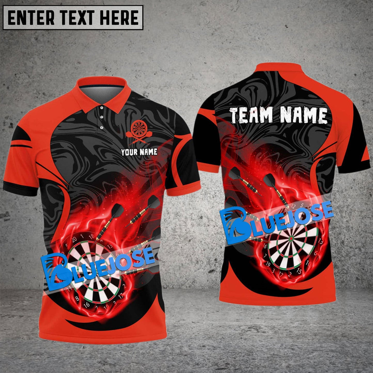 Frenzidea Darts Dark Fire Personalized Name, Team Name 3D Shirt ( 5 Colors)