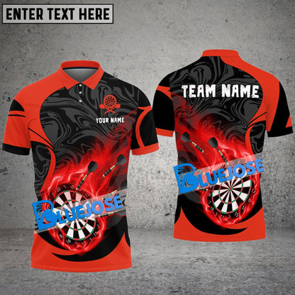 Frenzidea Darts Dark Fire Personalized Name, Team Name 3D Shirt ( 5 Colors)