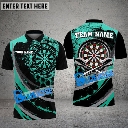 Frenzidea Darts Black Flames Of Hell Personalized Name, Team Name 3D Shirt ( 6 Colors)