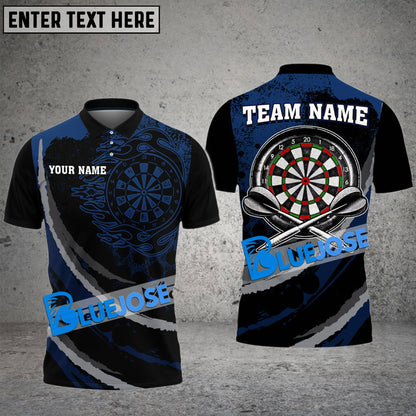 Frenzidea Darts Black Flames Of Hell Personalized Name, Team Name 3D Shirt ( 6 Colors)
