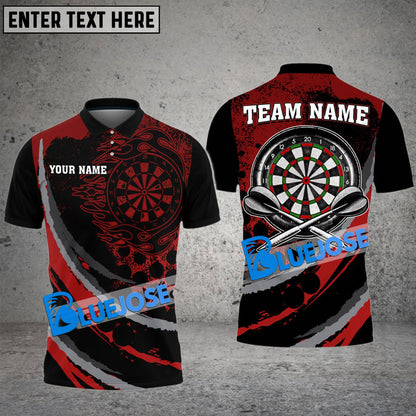 Frenzidea Darts Black Flames Of Hell Personalized Name, Team Name 3D Shirt ( 6 Colors)