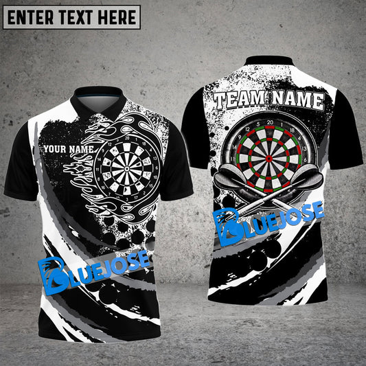 Frenzidea Darts Black Flames Of Hell Personalized Name, Team Name 3D Shirt ( 6 Colors)