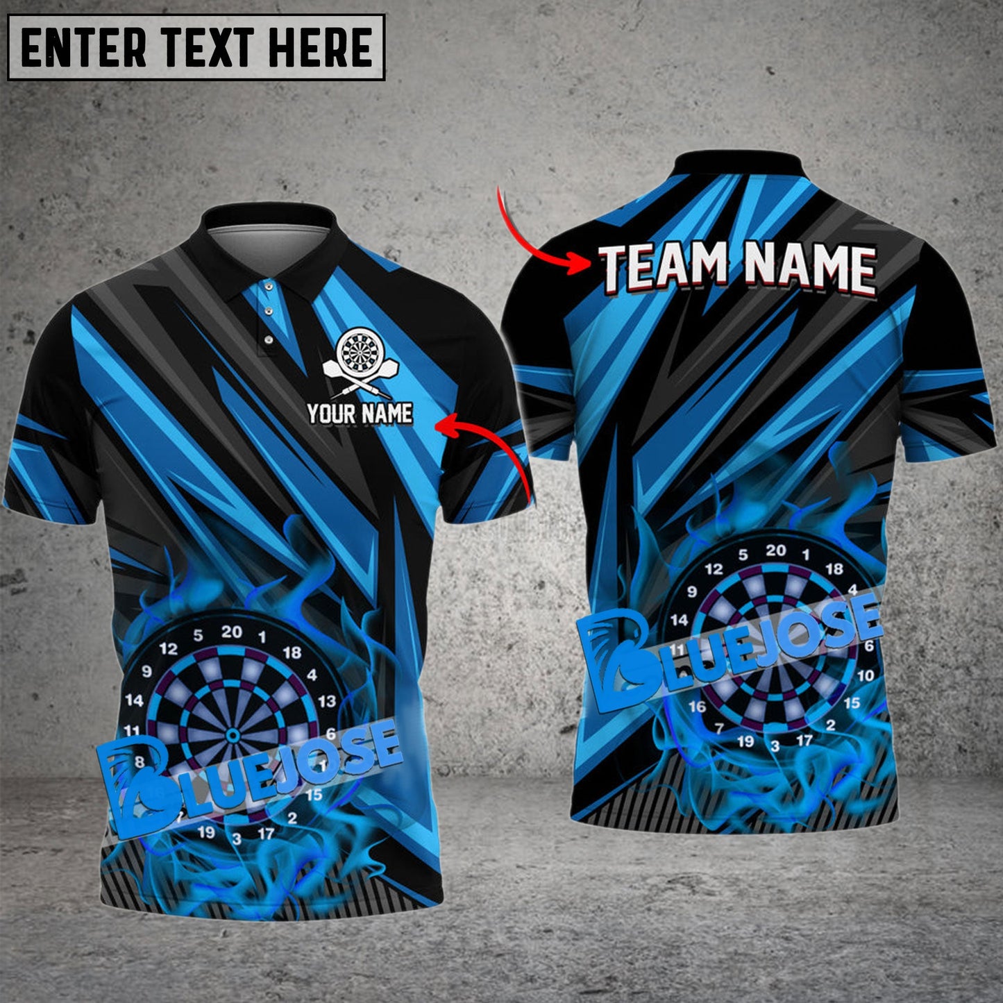 Frenzidea Darts Laser Fire Personalized Name, Team Name 3D Shirt ( 6 Colors)