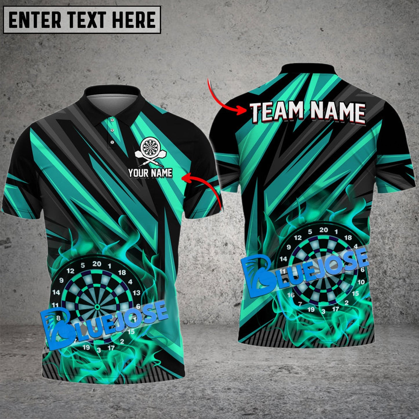Frenzidea Darts Laser Fire Personalized Name, Team Name 3D Shirt ( 6 Colors)