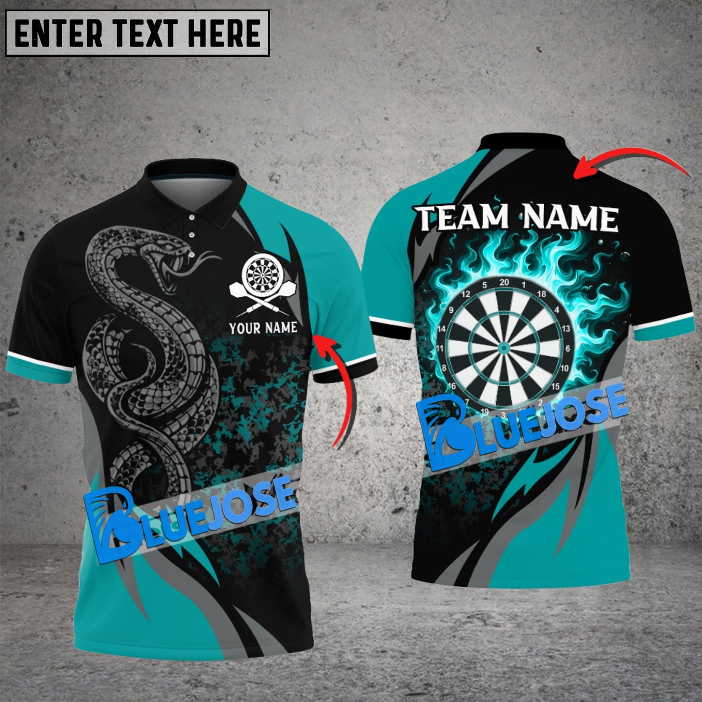 Frenzidea Darts Poison Snake Personalized Name, Team Name 3D Shirt ( 6 Colors)