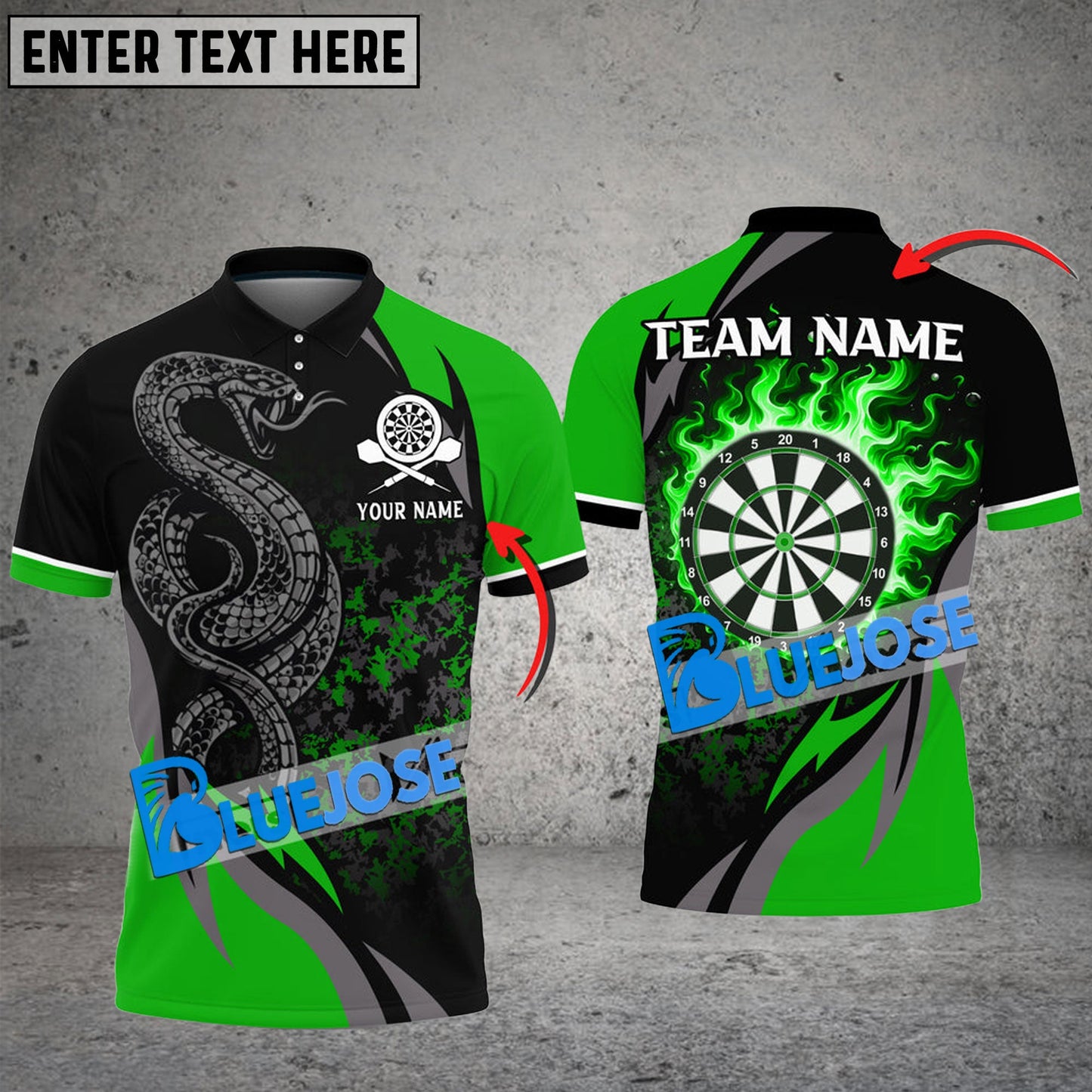 Frenzidea Darts Poison Snake Personalized Name, Team Name 3D Shirt ( 6 Colors)