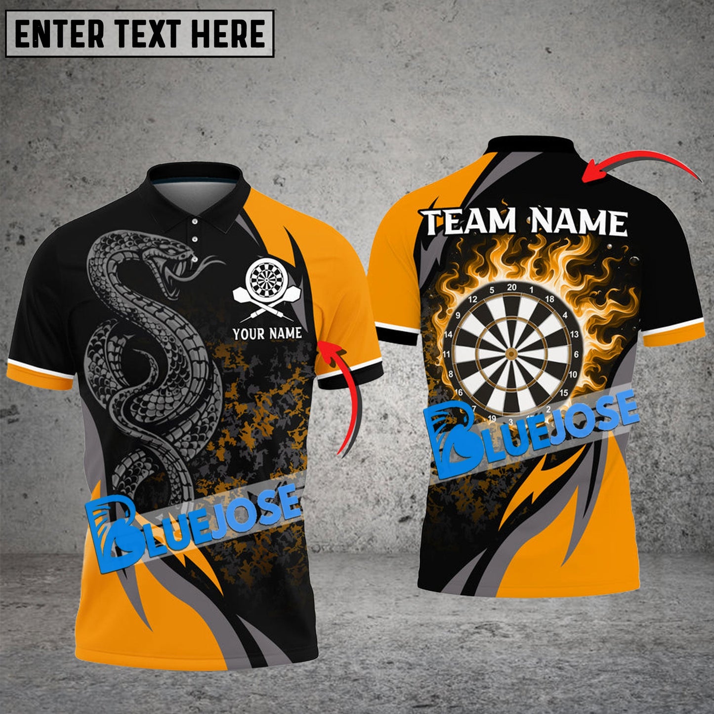 Frenzidea Darts Poison Snake Personalized Name, Team Name 3D Shirt ( 6 Colors)